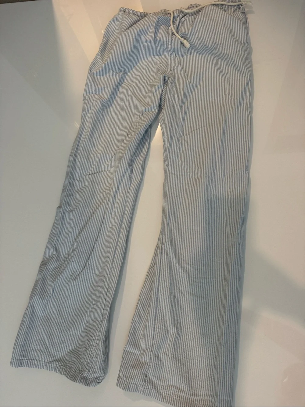 Brandy Melville Light Blue Seersucker Jogger Pants
